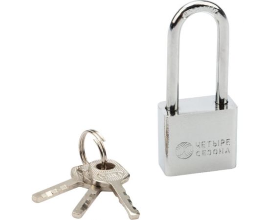Навесной замок ЧЕТЫРЕ СЕЗОНА серия Сталь, 30 мм, длинная дужка 79-0043 – изображение 2