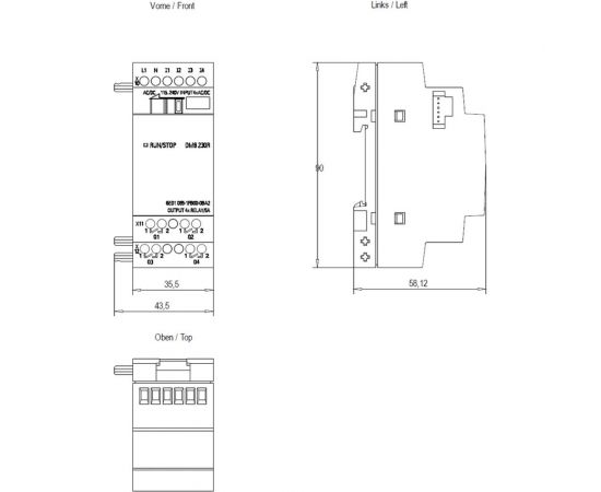 Модуль расширения Siemens LOGO! DM8 230R 230В, 4DI 4DO 6ED10551FB000BA2 – изображение 2