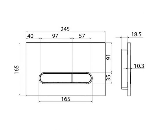 Универсальная клавиша смыва IDDIS Unifix 071 матовый черный UNI71MBi77 – изображение 3