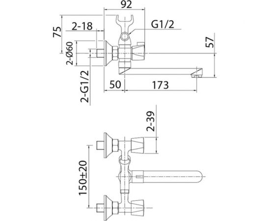 Смеситель для ванны Milardo Tring TRISB02M02 – изображение 3
