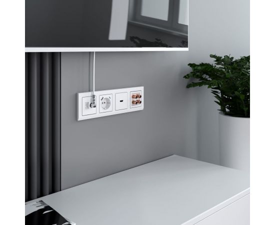 Розетка WERKEL W1171701 с заземлением, шторками и USB тип A+C белый a056272 – изображение 3