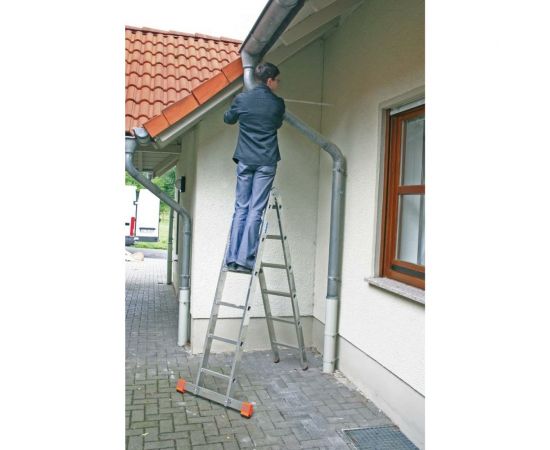 Шарнирная двусторонняя стремянка Krause MONTO TRIMATIC 2х8 перекладин 129918 – изображение 3