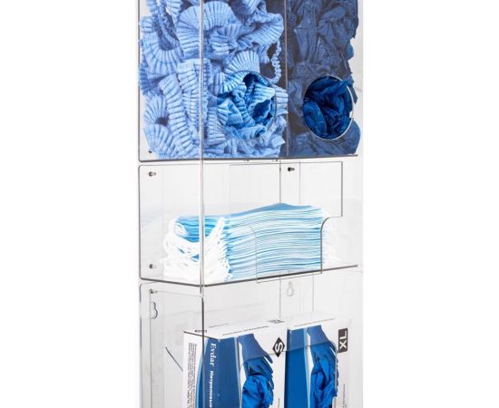 Органайзер для одноразовых СИЗ Evdar настенный, 2 упаковки перчаток, 2 вида СИЗ, медицинские маски O23020 – изображение 4