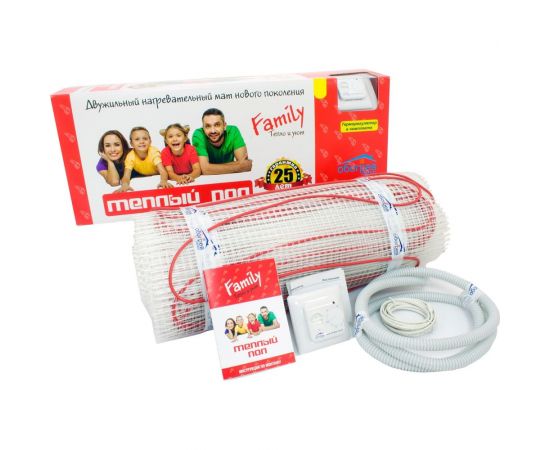 Тёплый пол Обогрев Люкс Family 1200 Вт 8,0 м/кв с Терморегулятором UT-00003199 – изображение 4