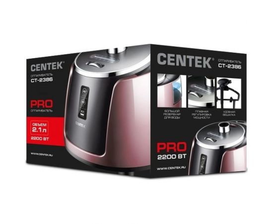 Отпариватель Centek CT-2386 2200 Вт, 2.1 л, большой паровой бак, -40 г/мин, 2 штанги, вешалка – изображение 5