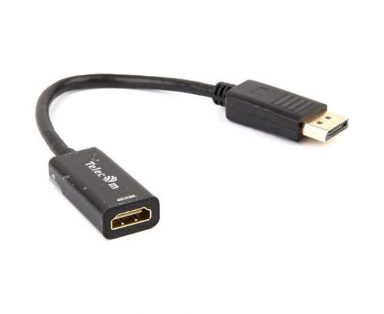 Кабель-переходник Telecom DisplayPort - HDMI-F, 4K30Hz, 0.2m TA801 