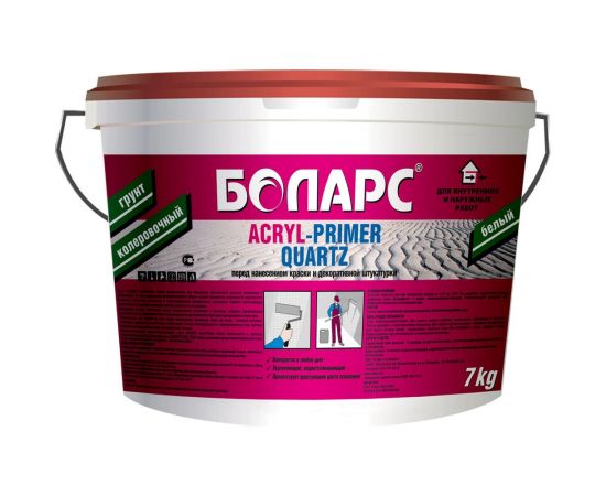 Грунт БОЛАРС АCRYL-PRIMER QUARZ 2100, 7 кг 00000007643 