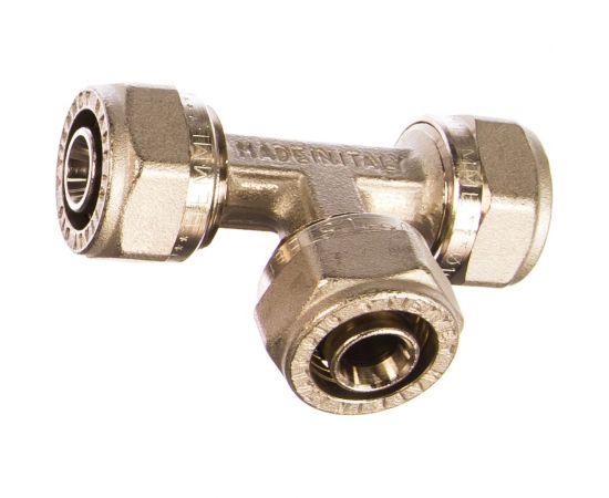 Обжимной тройник 16 никелированный Uni-Fitt 666N6660 