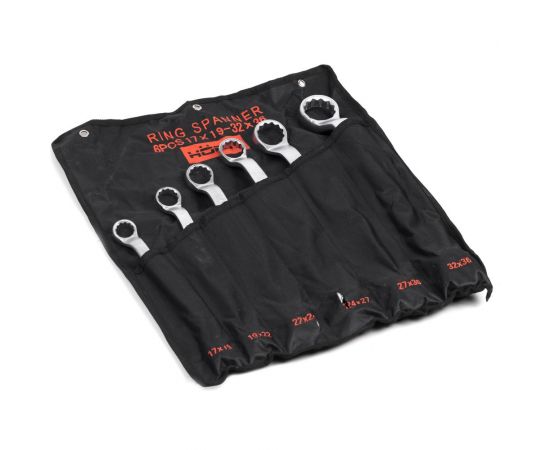 Набор накидных двусторонних сатинированных ключей HORTZ 6шт. 17-36 HOR 116208 