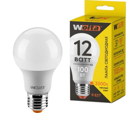 Лампа WOLTA LX A60 E27 12W 3000K 30Y60BL12E27 