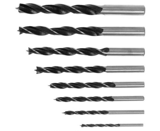 Набор сверл по дереву (8 шт; 3, 4, 5, 6, 7, 8, 9, 10 мм; цилиндрический хвостовик) TUNDRA 1119705 