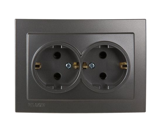 Розетка NILSON 2СП з/к антрацит Touran metallic 24161025 