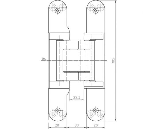 Скрытая петля SIMONSWERK Tectus TE 541 3D FVZ F1 полиэфирное покрытие под матовый хром, вес полотна до 100 кг 67575 – изображение 2