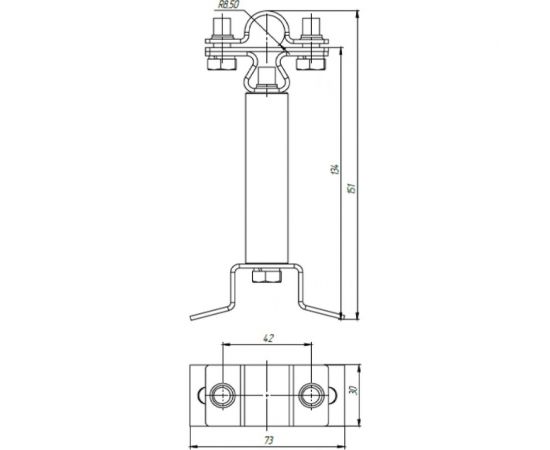 Держатель молниеприемника EZETEK 134мм, оцинковка 72785 – изображение 2