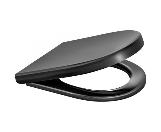 Сидение дюропласт BERGES Geo Black SO микролифт, быстросъемное, металл 015113 – изображение 2