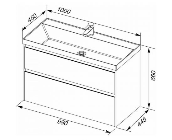 Раковина-столешница Aquanet Орлеан 100 QUICK CLAC 00179392 – изображение 2