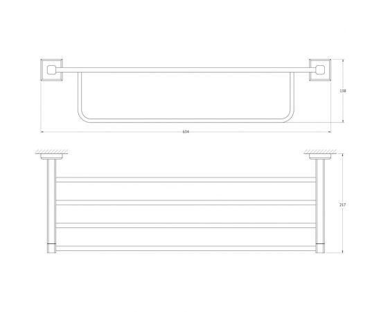Полка для полотенец со штангой Artwelle Hagel хром 60 см 998160 – изображение 2