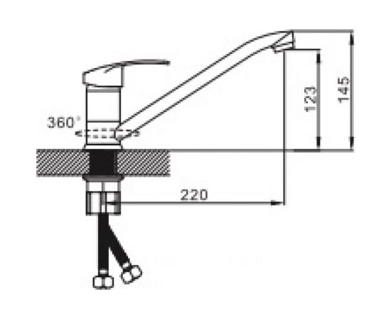 Смеситель для кухни Эверест с длинным изливом, крепление гайка B49-2127 – изображение 2