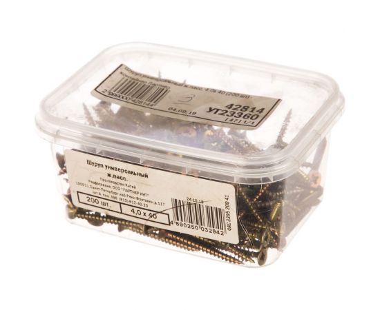 Шуруп универсальный (ж.пасс. 4,0х 40) 200 шт - контейнер Партнер ФАС 3395 200 41 – изображение 2