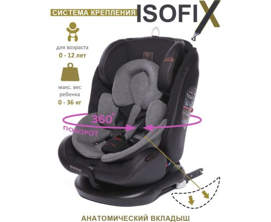 Детское автокресло Babycare Shelter гр 0+/I/II/III, 0-36кг ST-3_ЭКО-Черносерый Бамбук 4680210042456 – изображение 2