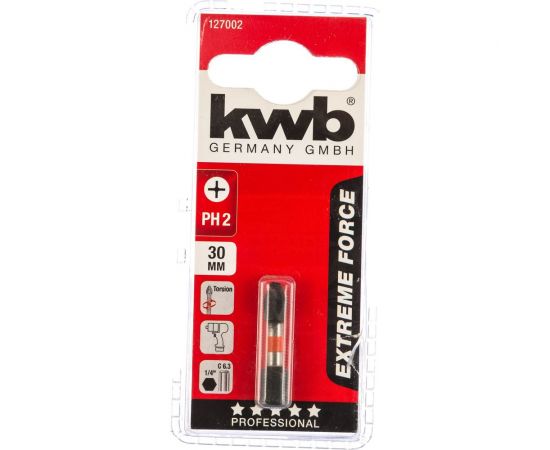 Бита PH2 30 мм ударная IMPACT 1 шт. KWB 127002 – изображение 2