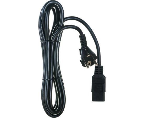 Кабель питания Shucko+C19 (3x1.5), 16A, угловая вилка, 3 м Hyperline PWC-IEC19-SHM-3.0-BK 43799 – изображение 2