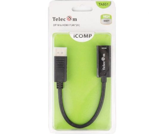 Кабель-переходник Telecom DisplayPort - HDMI-F, 4K30Hz, 0.2m TA801 – изображение 3