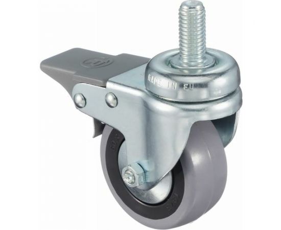 Колесо с вращающейся опорой, стержнем и передним тормозом (80 мм; 55 кг) Tellure rota 379103 – изображение 6