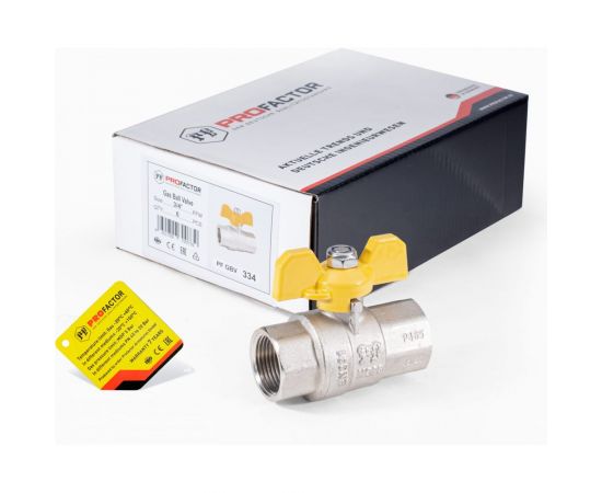 Шаровой кран для газа PROFACTOR PF GAS в/в бабочка 3/4 дюйма PF GBV 334 – изображение 7