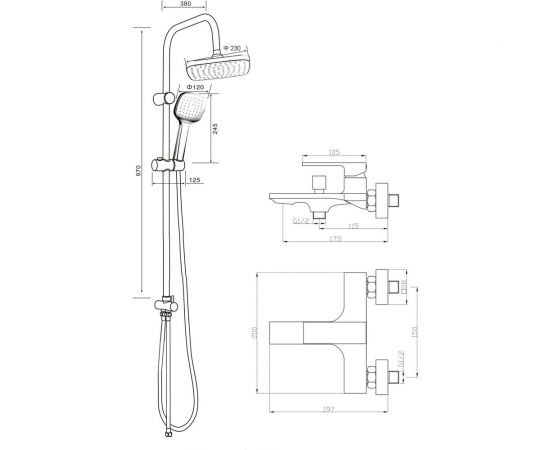 Душевая система Orange в комплекте со смесителем M04-944b – изображение 10