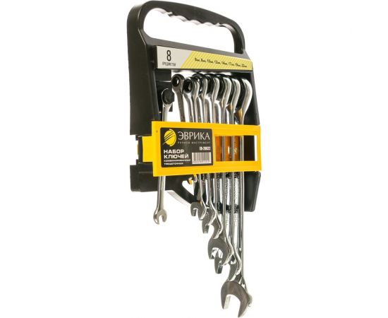 Набор комбинированных трещоточных ключей 8 предметов ЭВРИКА ER-20622 