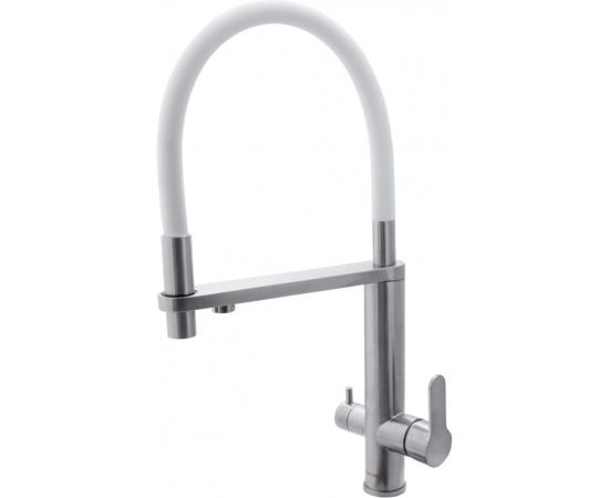 Смеситель для кухни Swedbe Selene Plus с вытяжным белым шлангом 8441 
