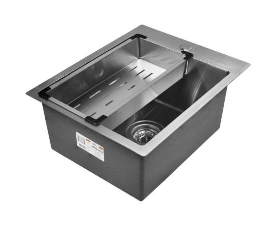 Кухонная мойка из нержавеющей стали WISENT 4050 40x50 см, с металлическим коландером WWS34050/W30420/WGER010 