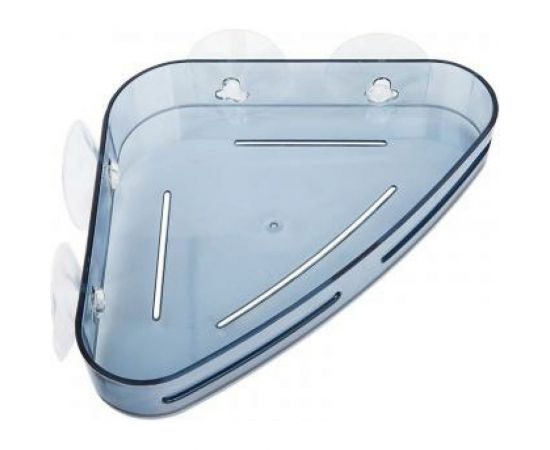 Угловая полка Аквалиния пластиковая, на присоске, голубая W6952B 