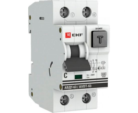Дифференциальный автомат EKF PROxima АВДТ-63, 25А/100мА, 6кА, SQ DA63-25-100em 