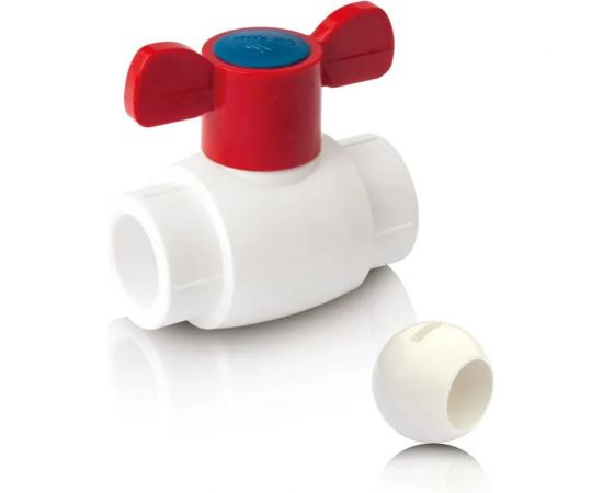 Шаровой кран Blue Ocean полипропиленовый (шар - PPSU) для агрессивных сред - 20 PPRF/BV/PPR/HW-2B(W)-20 