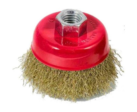 Щётка-крацовка латунированная (75 мм; M14; мягкая) для УШМ Orientcraft OCCBAGM175300 