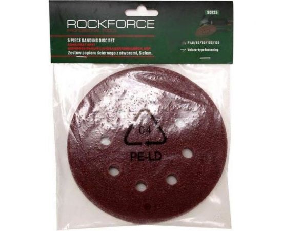 Набор кругов шлифовальных самоцепляющихся (5 шт; 115 мм) ROCKFORCE RF-SD115 