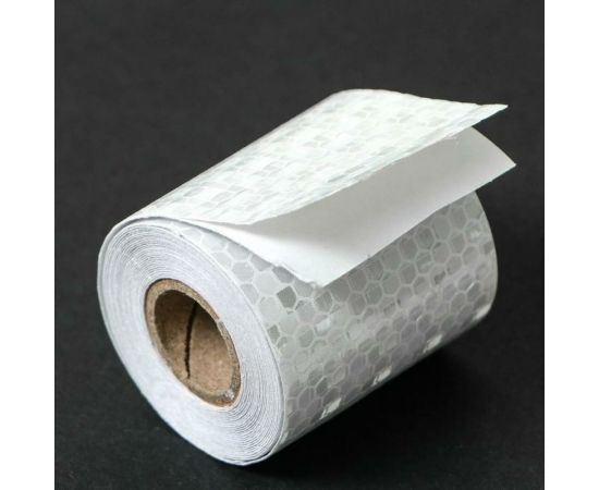 Светоотражающая самоклеящаяся лента TORSO белая, 5 см х 3 м 4330993 