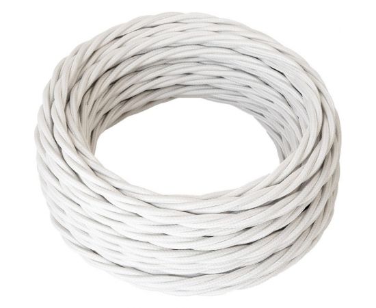 Силовой кабель Retro Electro, ретро, 3х2,5, белый, длина бухты 50 2254761 