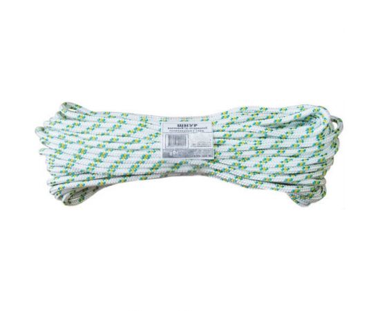 Капроновый плетеный 24-х прядный фал с сердечником, 10 мм х 20 м, р/н= 2000 кгс FIT РОС 68429 