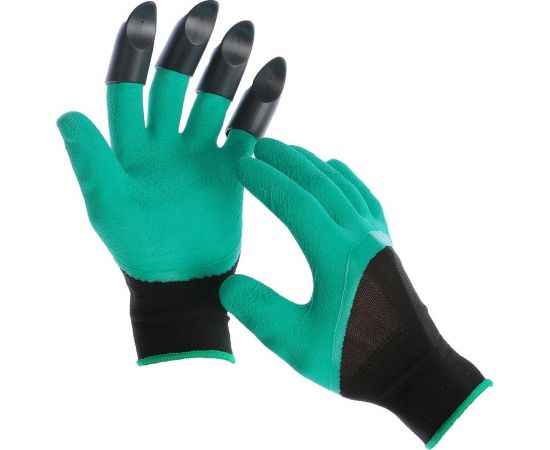 Садовые нейлоновые перчатки Greengo, покрытие латекс, Землеройки для левши 3036173 