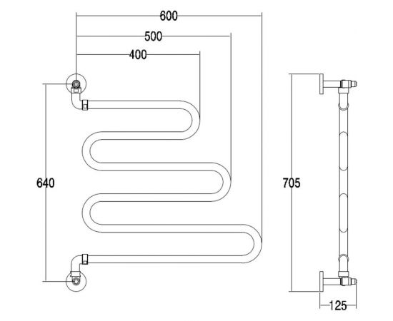 Водяной полотенцесушитель Margaroli Vento 405, цвет: хром 405CR – изображение 2