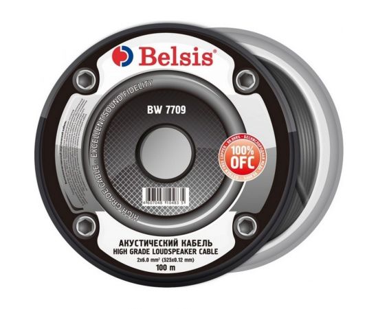 Акустический кабель Belsis 2x6,0 мм2 ~9 GA OFC, прозрачный диэлектрик, 100 м BW7709 – изображение 2