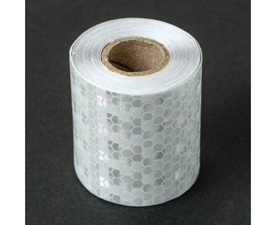 Светоотражающая самоклеящаяся лента TORSO белая, 5 см х 3 м 4330993 – изображение 2