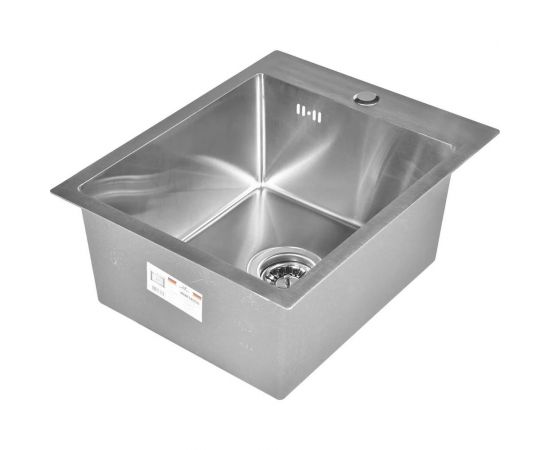 Кухонная мойка из нержавеющей стали WISENT 4050 40x50 см, с металлическим коландером WWS34050/W30420/WGER010 – изображение 2