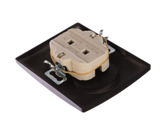 Двойная розетка Lezard KARINA без заземления, керамика, чёрный бархат 707-4200-128 – изображение 2