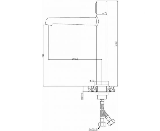Смеситель для накладных раковин BELBAGNO UNO без донного клапана, черный UNO-LMC-NERO-W0 – изображение 2