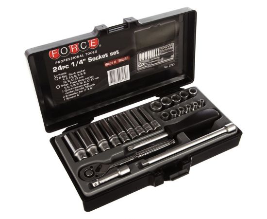 Набор длинных и коротких головок FORCE 6 граней 2253 – изображение 2