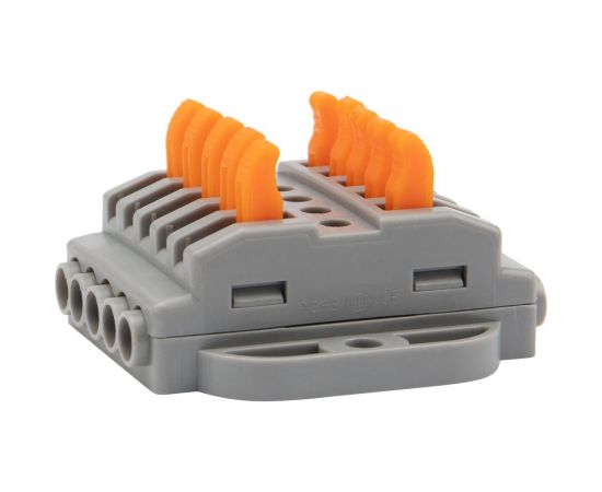 Проходная клемма REXANT СМК 5 полюсов 0,08-4 мм2 с монтажной площадкой серая 4 шт 07-6265-4 – изображение 3